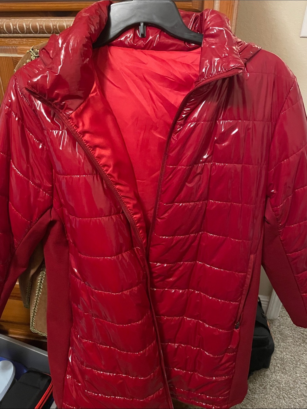 Women's Red Quilted Lightweight Jacket